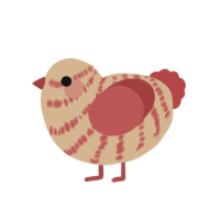 (unnamed), a beige and red chicken with a bar pattern