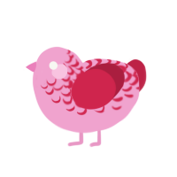 (unnamed), a pink and crimson chicken with a half-lace pattern