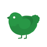 Spectrum Green, a viridian chicken with a head pattern