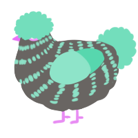 (unnamed), a grey and mint chicken with a bar pattern