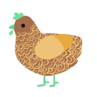 DUNE, a brown and honey chicken with a double-lace pattern