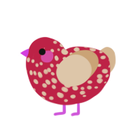 (unnamed), a crimson and beige chicken with a speckle pattern