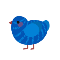 (unnamed), a ultramarine and sapphire chicken with a bar pattern