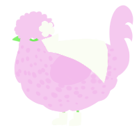 Carnation, a leaf chicken with a speckle pattern