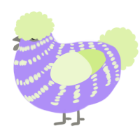 (unnamed), a lilac and apple chicken with a bar pattern