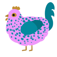 Ryzeal, a lavender and sea chicken with a speckle pattern