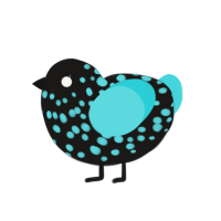 sable xyx, a sable and aqua chicken with a speckle pattern