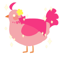 (unnamed), a orchid and fuchsia chicken with a neck-speckle pattern