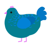 (unnamed), a sea and sapphire chicken with a half-lace pattern