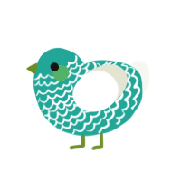 (unnamed), a turquoise and white chicken with a lace pattern