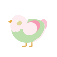 Easter Egg, a gluppy and rose chicken with a head pattern