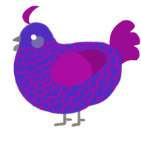 (unnamed), a indigo and plum chicken with a lace pattern