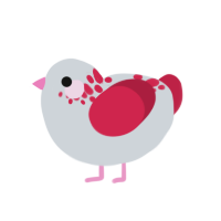 (unnamed), a mist and crimson chicken with a neck-speckle pattern