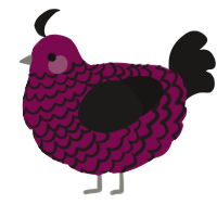 (unnamed), a wine and sable chicken with a lace pattern