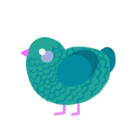 Vapor, a turquoise and sea chicken with a lace pattern