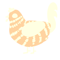 Orange Cremesicle, a amethyst and lemon chicken with a bar pattern