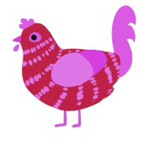 (unnamed), a crimson and orchid chicken with a bar pattern