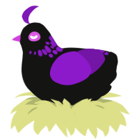 ufs hot topic, a black and violet chicken with a neck-speckle pattern