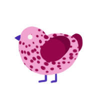 Cherry, a pink and maroon chicken with a speckle pattern