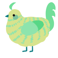 Spring Dream, a lemon and spring chicken with a bar pattern