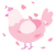 A rose chicken with a head pattern