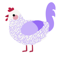 (unnamed), a white and lilac chicken with a double-lace pattern
