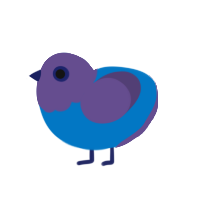 Inky, a sapphire and overcast chicken with a head pattern