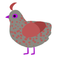 free, a ash and red chicken with a speckle pattern