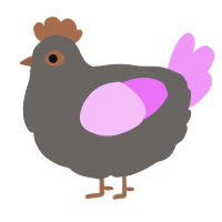 g, a grey and lavender chicken