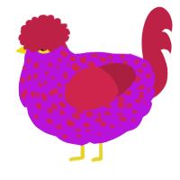 Up for swaps, a amethyst and crimson chicken with a speckle pattern