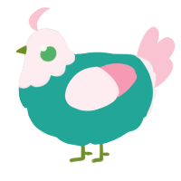 Truck, a turquoise and rose chicken