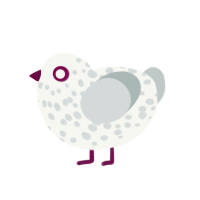 (unnamed), a white and silver chicken with a speckle pattern
