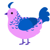 lye, a lavender and ultramarine chicken with a half-lace pattern