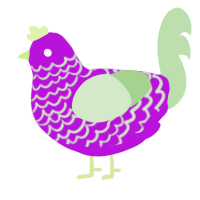 film, a amethyst and gluppy chicken with a lace pattern