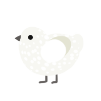 幽霊, a white chicken with a speckle pattern