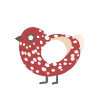Strawberry Parfait, a red and cream chicken with a speckle pattern