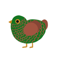 Eat Your Veggies, a leaf and russet chicken with a lace pattern