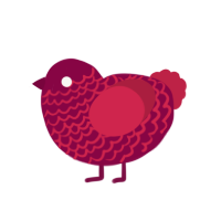 xyx maroon, a maroon and crimson chicken with a lace pattern