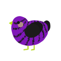 Pur-Black Ice Cream, a violet and sable chicken with a bar pattern