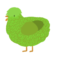 Peridot, a grass and chartreuse chicken with a double-lace pattern