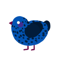 Night, a ultramarine and tumblr chicken with a speckle pattern