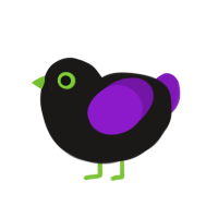 Harrow, a sable and violet chicken