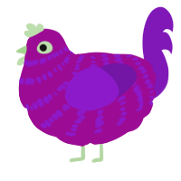 ufs, a plum and violet chicken with a bar pattern