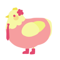 sunset, a orchid and apple chicken with a head pattern