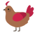 A brown and crimson chicken