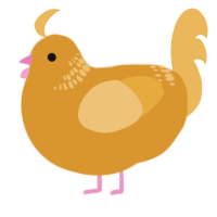 Candle, a orange and honey chicken with a neck-band pattern
