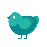 (unnamed), a teal and turquoise chicken with a head pattern