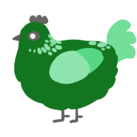 For aple, a leaf and spring chicken with a neck-speckle pattern