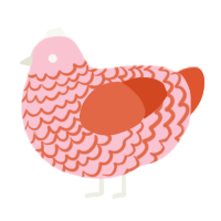 (unnamed), a rose and vermilion chicken with a lace pattern