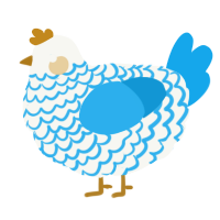 (unnamed), a white and sky chicken with a lace pattern